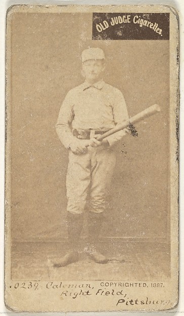 Goodwin & Company, John Francis Coleman, Right Field, Pittsburgh, from the Old Judge series (N172) for Old Judge Cigarettes