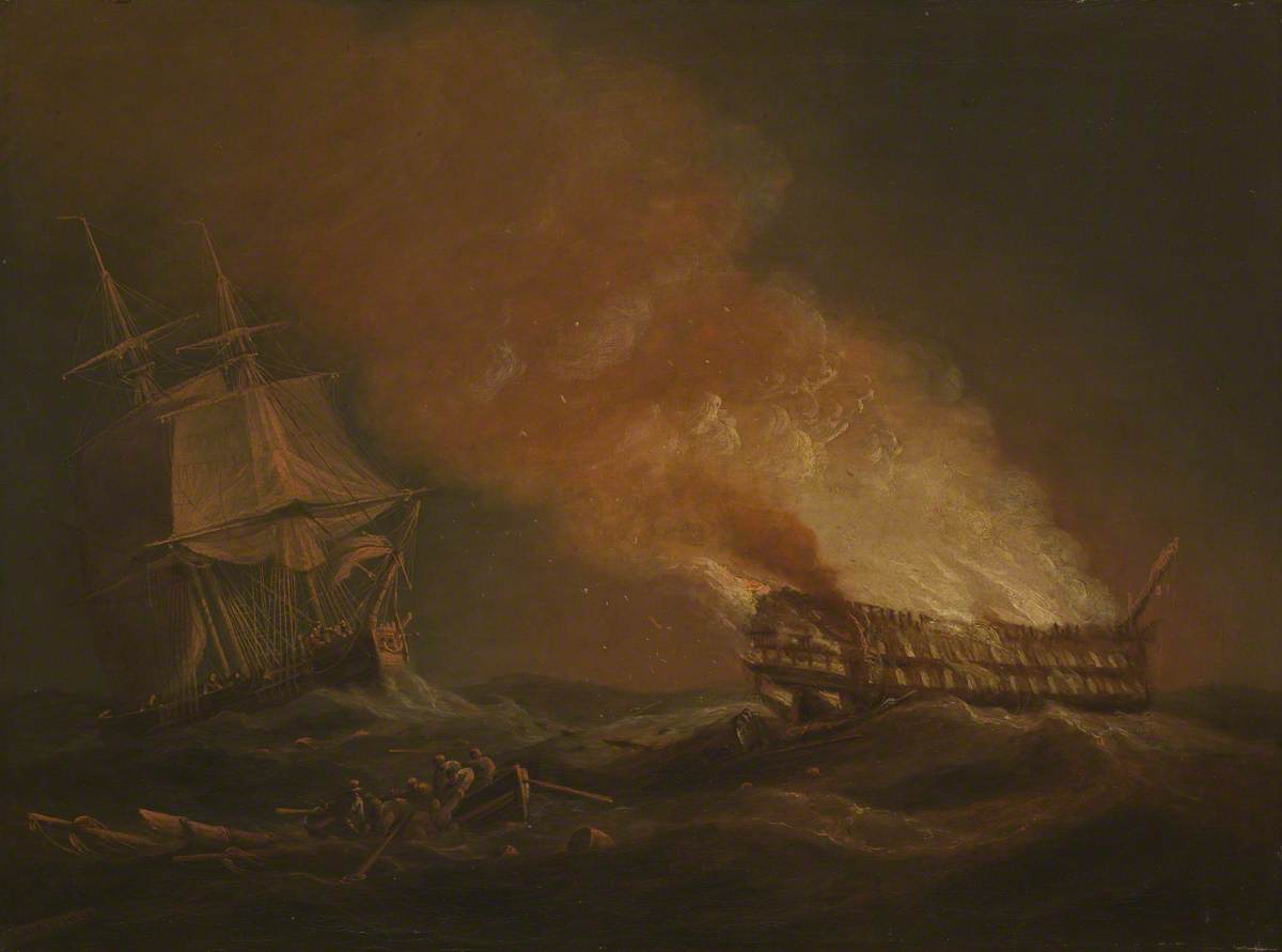 Thomas Luny, Loss of the East Indiaman 'Kent': the burning hulk