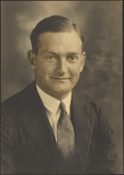 Louis Fleckenstein, [Portrait of a Man in Pinstripe Suit]