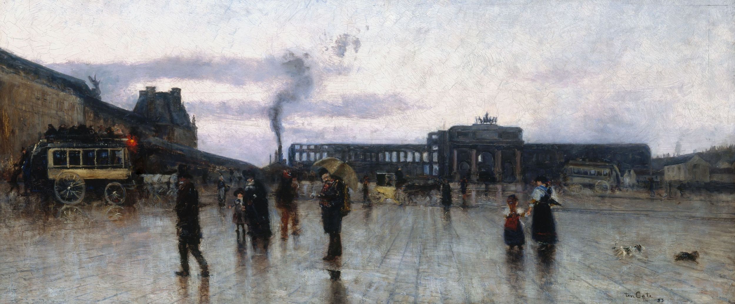 Siebe Johannes Ten Cate, Les ruines des Tuileries et la place du Carroussel