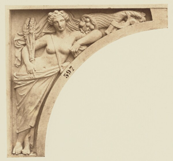 Édouard Baldus, ["L'Abondance", Sculpture by Emile Seurre, Decoration of the Louvre, Paris]