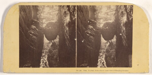 John P. Soule, The Flume, from above - near view of Hanging Boulder.