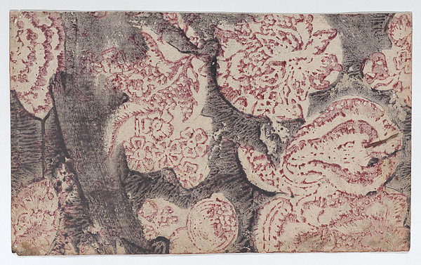 Anonymous, Sheet with floral pattern with dark background
