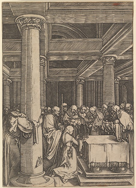 Marcantonio Raimondi, The presentation of Jesus to Simeon in the temple, after Dürer