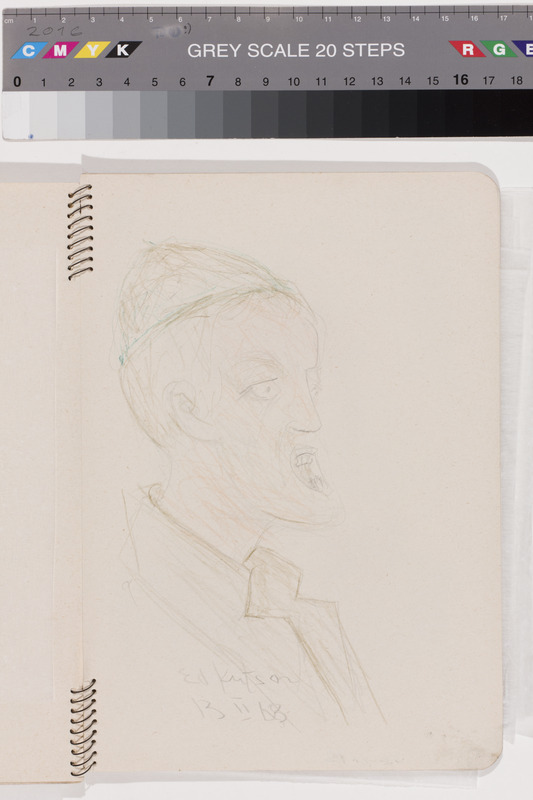 Eduard (autor) Kutsar, Portrait of a man. Sheet of spiral block of drawings
