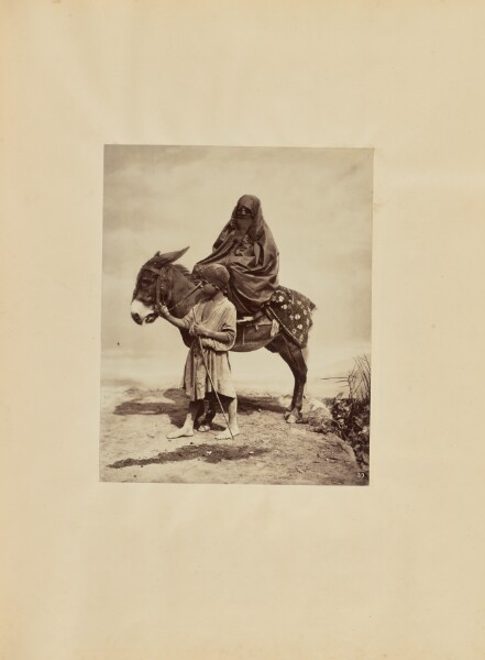 Carlo Naya, [Veiled woman on donkey with boy]