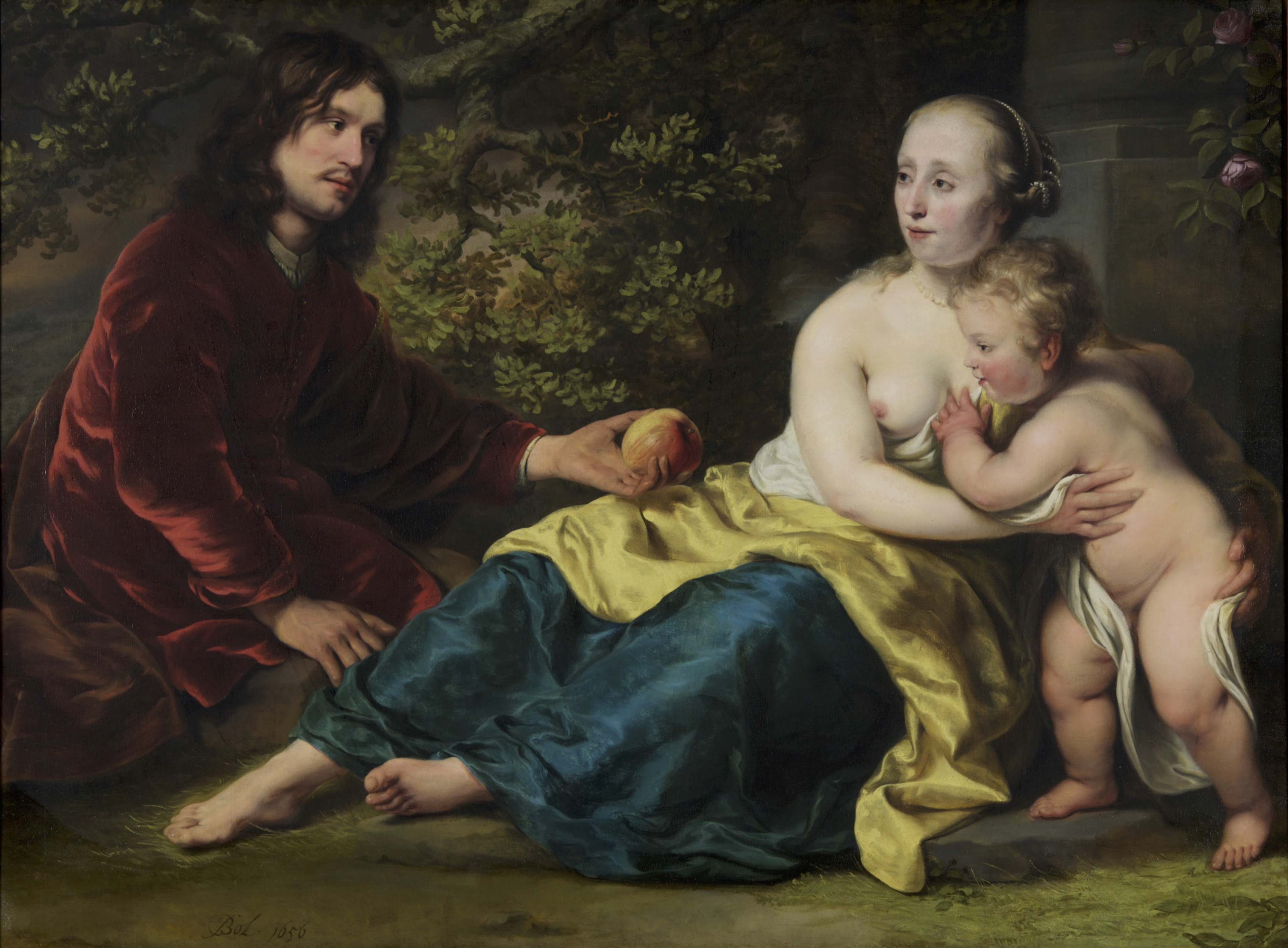 Ferdinand Bol, Portrait of Wigbold Slicher and Elisabeth Spiegel as Paris handing Venus the Apple