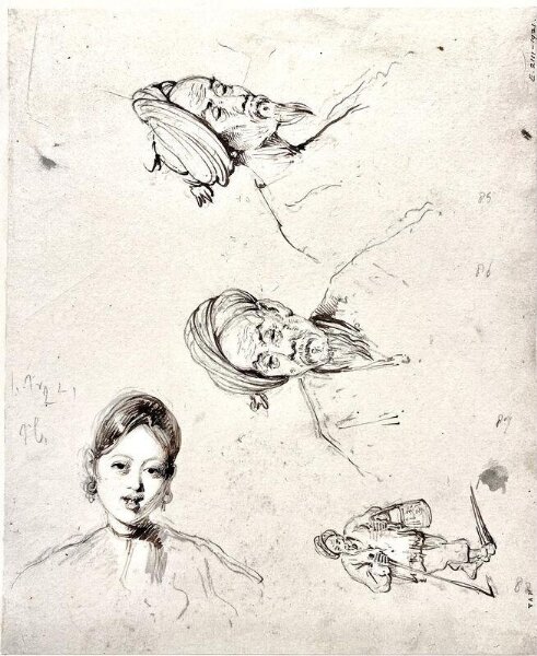 George Chinnery, Four studies of Chinese figures