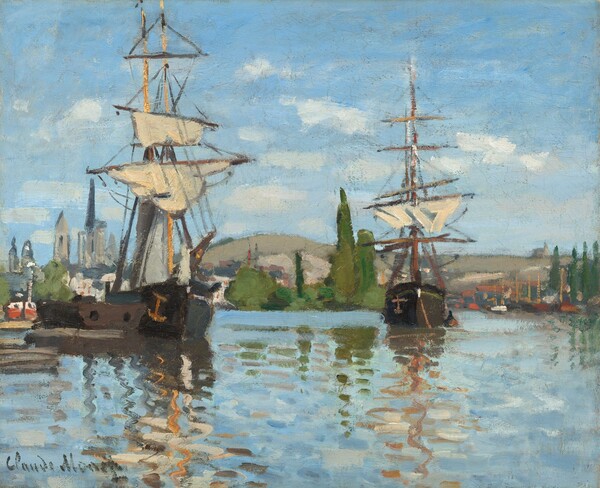 Claude Monet, Ships Riding on the Seine at Rouen
