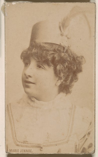 Kinney Brothers Tobacco Company, Marie Jennoe, from the Actresses series (N246), Type 1, issued by Kinney Brothers to promote Sporting Extra Cigarettes