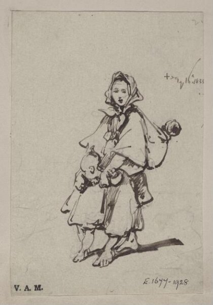 George Chinnery, A boatwoman with two children, one of them strapped to her back
