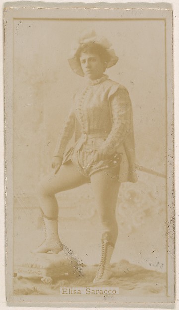 Kinney Brothers Tobacco Company, Mlle. Elisa Saracco, from the Actresses series (N245) issued by Kinney Brothers to promote Sweet Caporal Cigarettes