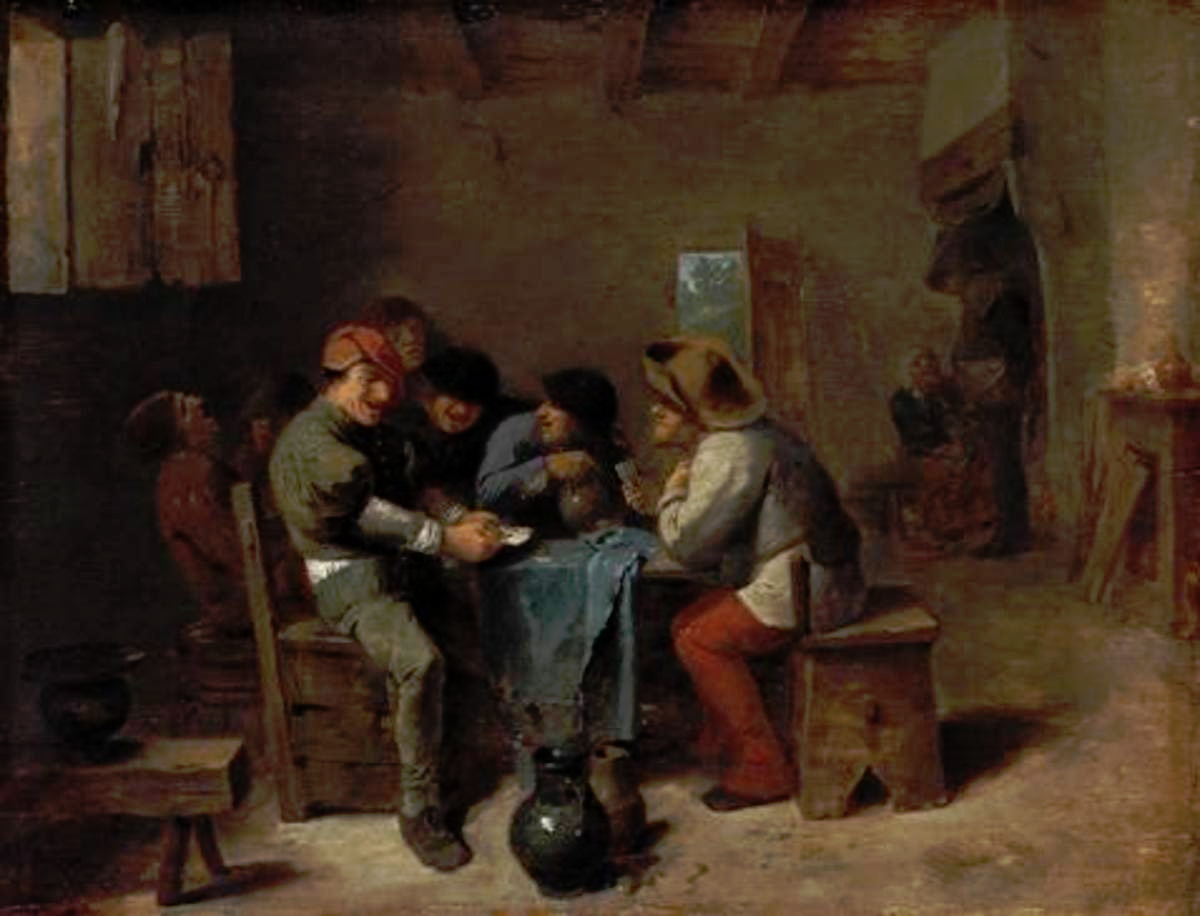 Adriaen Brouwer, Peasants playing cards in a tavern