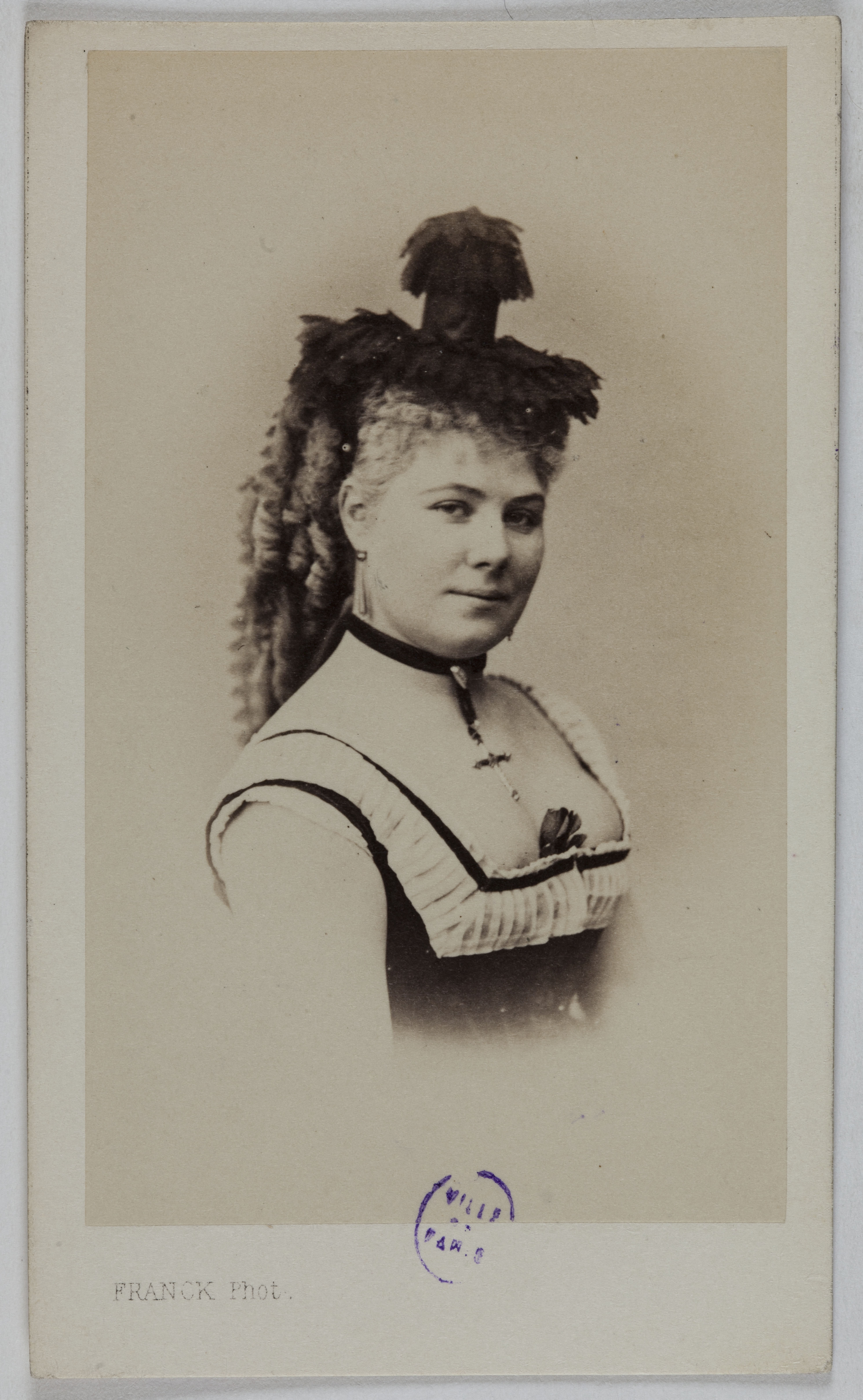 Franck, Portrait de Julia Baron (née Jenny Boudin), (vers 1836- ), (actrice)