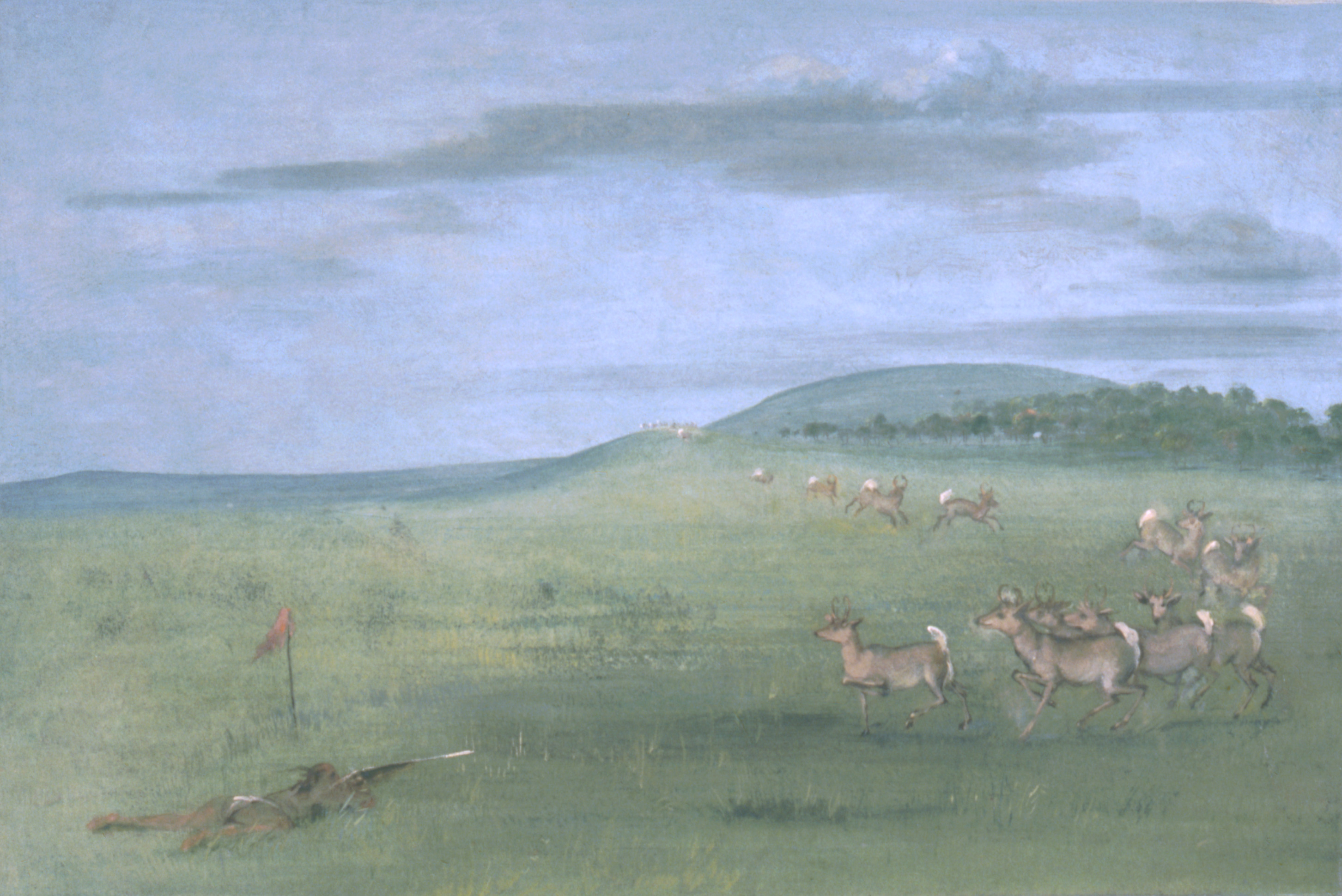 George Catlin, Antelope Shooting, Decoyed Up