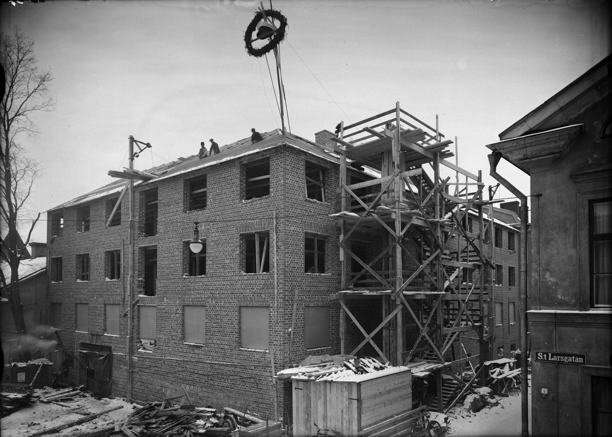 Paul Sandberg, Bygget av studentbostadshuset Arkadien, S:t Larsgatan - S:t Johannesgatan, Uppsala juni 1937