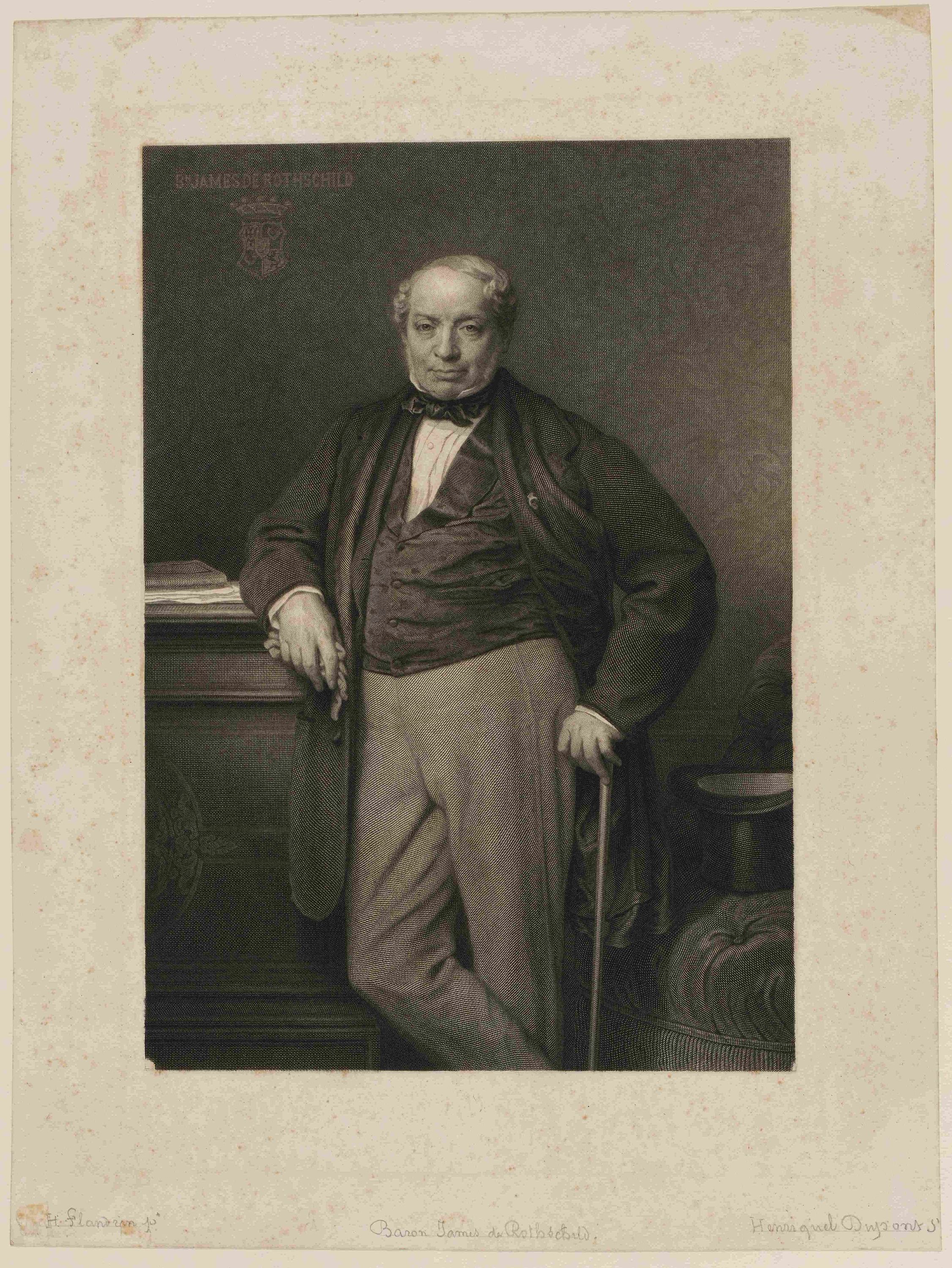Louis-Pierre Henriquel-Dupont, Portrait du Baron James de Rothschild d'après Flandrin, IFF 103 (Beraldi 97)