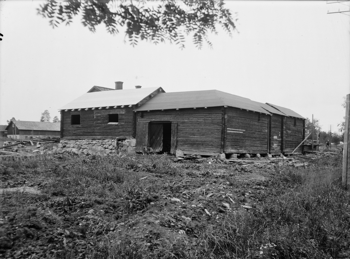Paul Sandberg, Gränbygården på friluftsmuseet Disagården, Gamla Uppsala, Uppland under uppförande