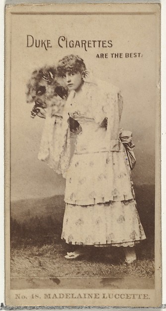 W. Duke, Sons & Co., Card Number 48, Madelaine Luccette, from the Actors and Actresses series (N145-6) issued by Duke Sons & Co. to promote Duke Cigarettes