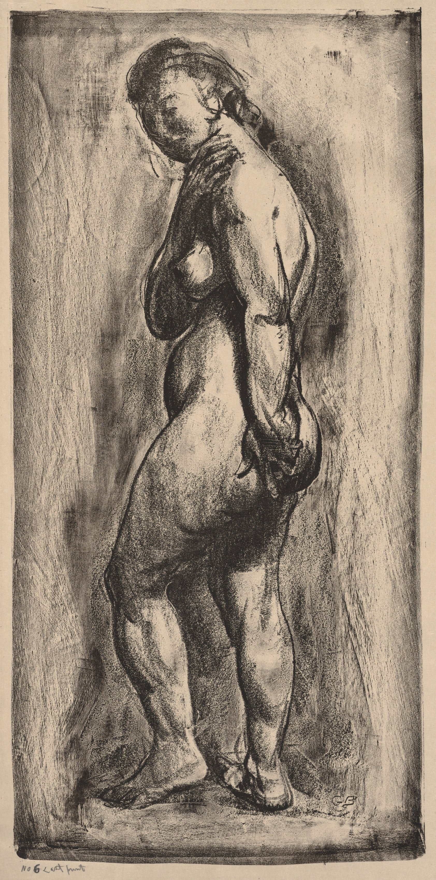 George Bellows, Nude Woman Standing, Side View