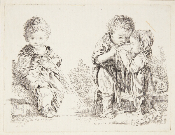 Francois Boucher, Barn siddende på en jordklump og De små mælkedrikkere