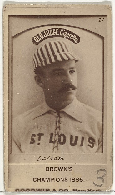 Goodwin & Company, Arlie Latham, 3rd Base, St. Louis Browns, from the Old Judge series (N172) for Old Judge Cigarettes