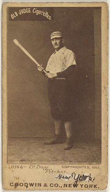 Goodwin & Company, Henry Francis "Hank" O'Day, Pitcher, Washington Nationals, from the Old Judge series (N172) for Old Judge Cigarettes