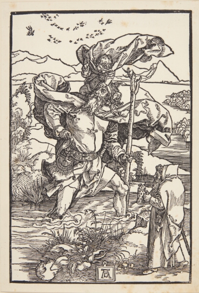 Albrecht Dürer, Den hellige Kristoffer i ødemarken, med en flok af flyvende fugle