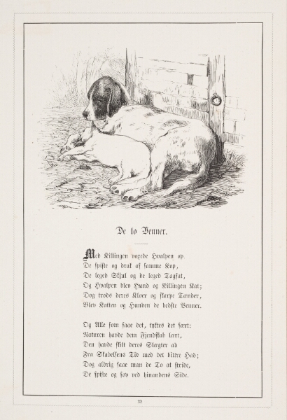 H.P. Hansen, De to Venner. Illustration til H.V. Kaalund, "Fabler for Børn"