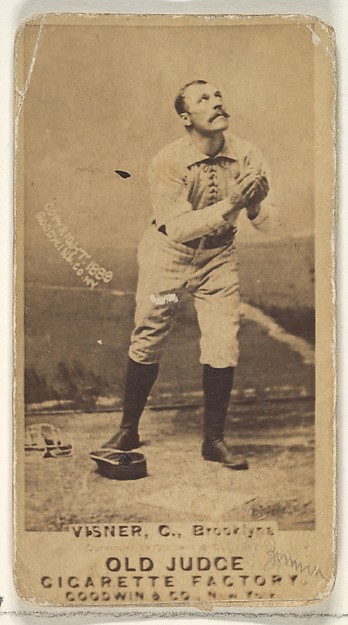 Goodwin & Company, Visner, Catcher, Brooklyn Bridegrooms, from the Old Judge series (N172) for Old Judge Cigarettes