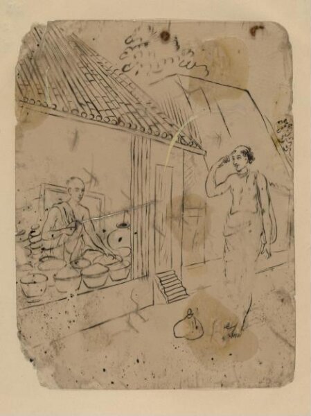 Unknown, One of forty-five drawings of Muharram scenes, occupations, festivals and ceremonies.