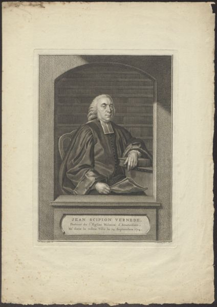 Jacob Houbraken, Portrait of Jean Scipion Vernede, Walloon minister in Amsterdam