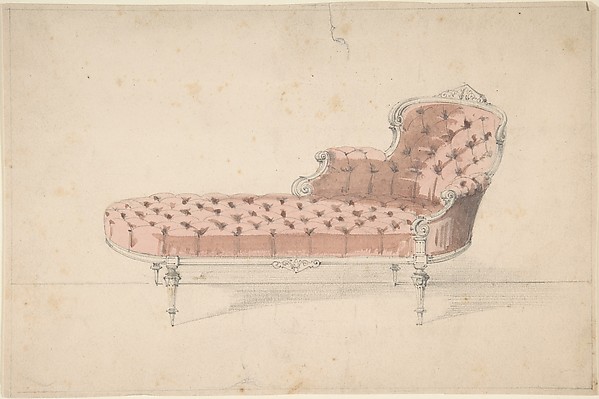 Anonymous, French, 19th century, Design for Chaise Lounge