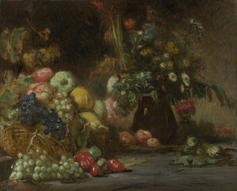 Pierre Andrieu, Still Life with Fruit and Flowers