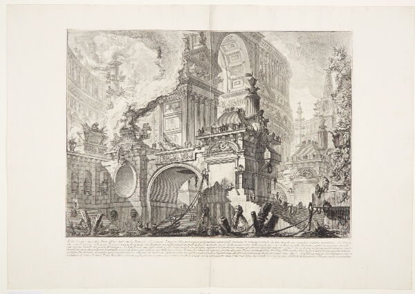 Giovanni Battista Piranesi, Del af en anselig og storslået havn til brug for de gamle romere, med udsigt til en markedsplads ...