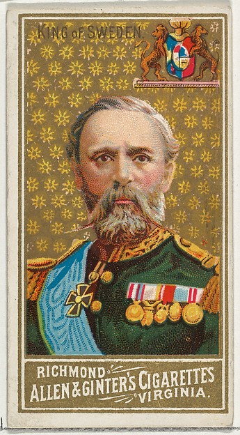 Allen & Ginter, King of Sweden, from World's Sovereigns series (N34) for Allen & Ginter Cigarettes
