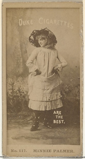W. Duke, Sons & Co., Card Number 117, Minnie Palmer, from the Actors and Actresses series (N145-6) issued by Duke Sons & Co. to promote Duke Cigarettes