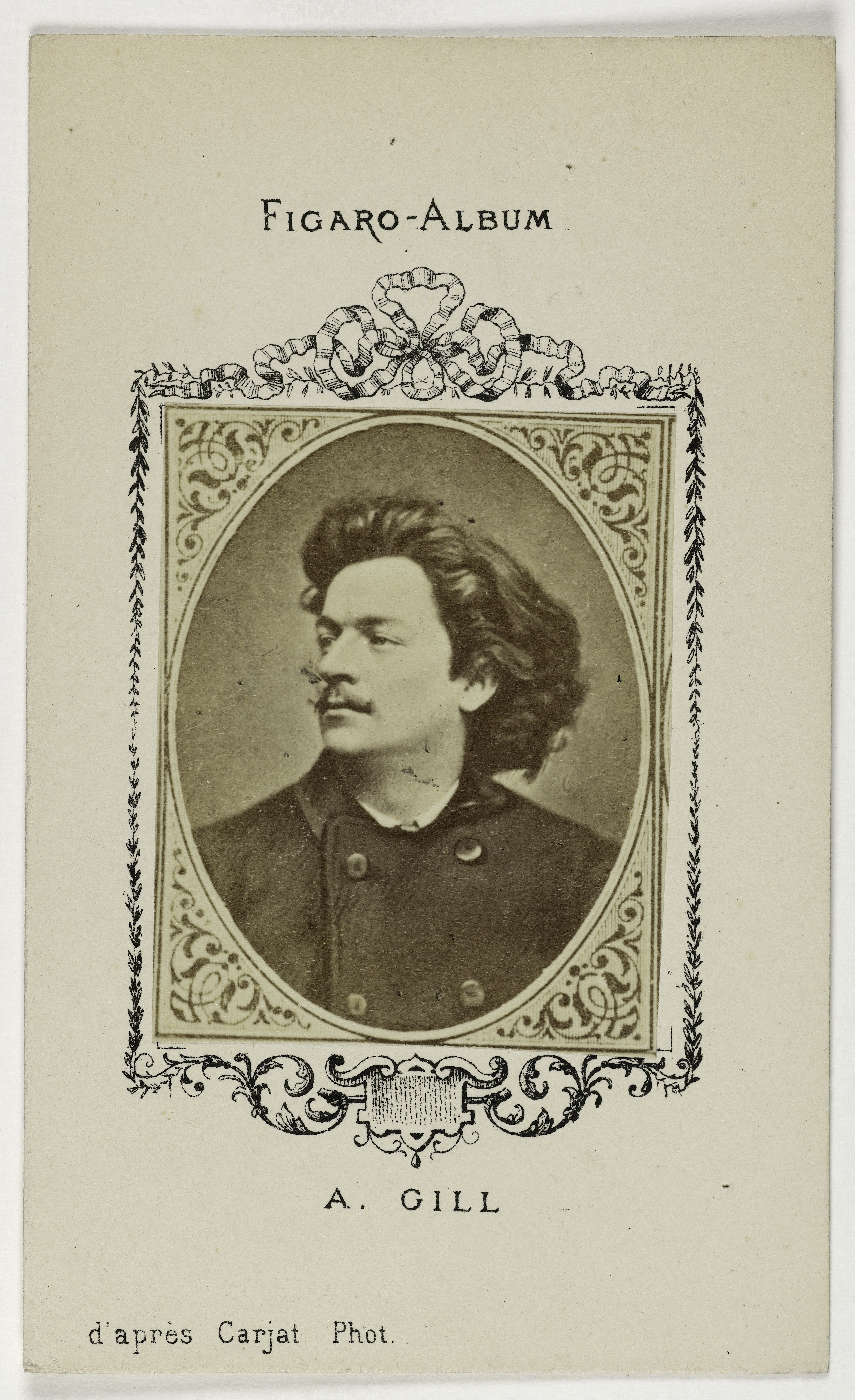 Etienne Carjat, Portrait de Gill André, (Louis Alexandre Gosset de Guines, dit), (1840-1885), (dessinateur, caricaturiste politique, peintre, auteur dramatique)