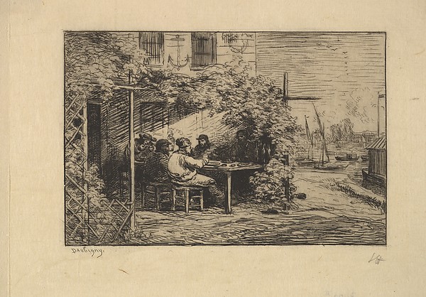 Charles-François Daubigny, The Farewell Breakfast at Asnières