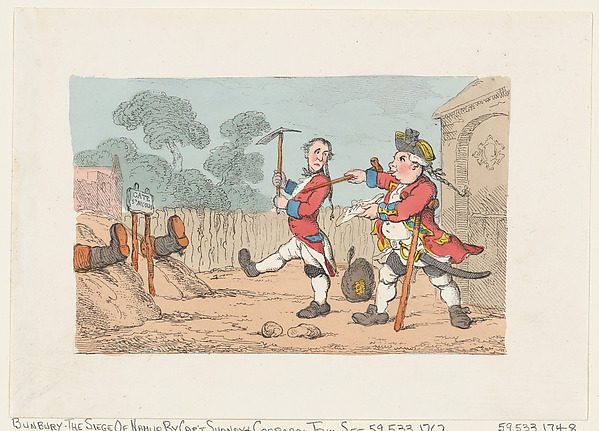 Thomas Rowlandson, The Siege of Namur by Captain Shandy and Corporal Trim (Tristram Shandy)