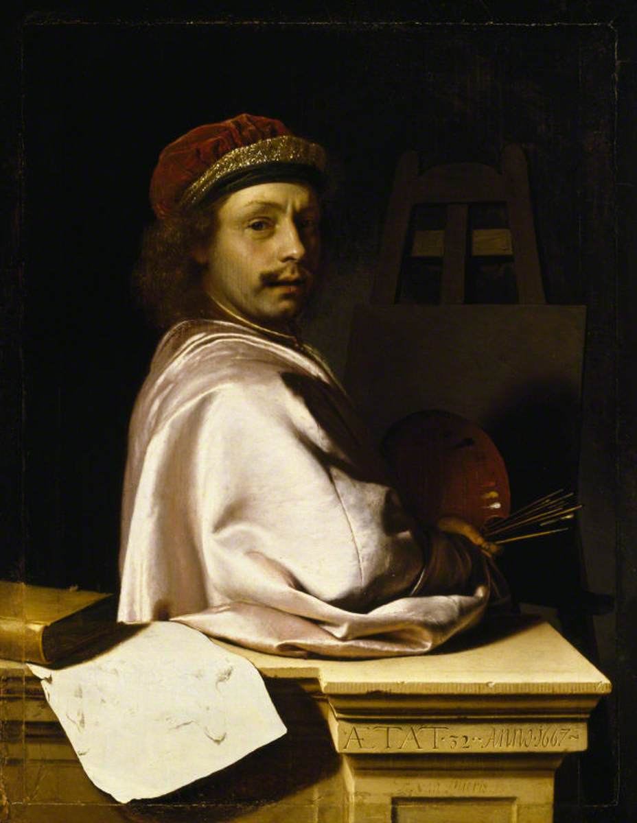 Frans van Mieris the Elder, The Artist as Virtuoso at His Easel: Self Portrait, Aged 32