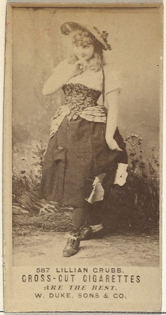 W. Duke, Sons & Co., Card Number 587, Lillian Grubb, from the Actors and Actresses series (N145-3) issued by Duke Sons & Co. to promote Cross Cut Cigarettes