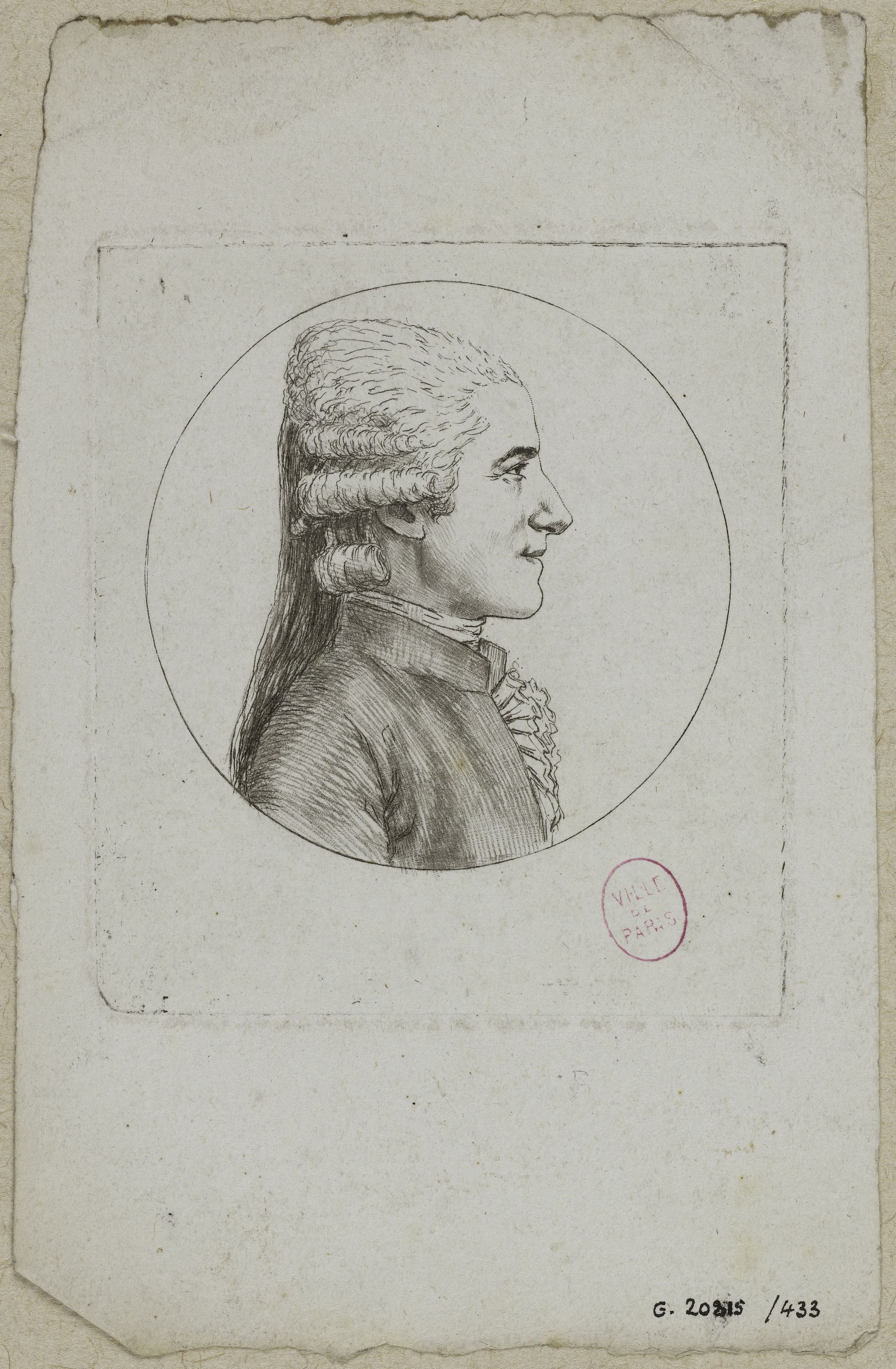 Edmé Quenedey, Portrait d'un homme, fin XVIIIème siècle/début XIXème siècle