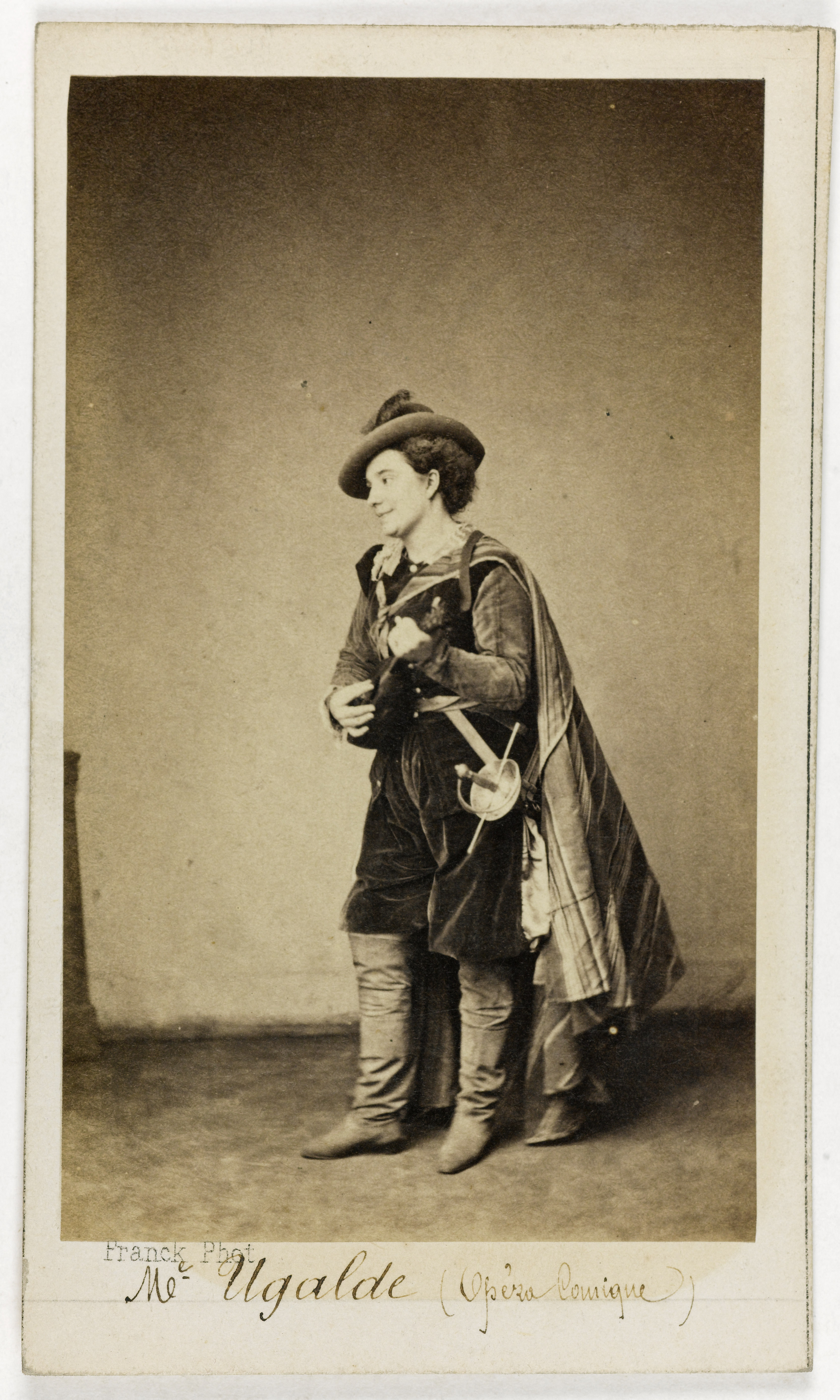 Franck, Portrait de Delphine Ugalde (1829-1910), (née Gabrielle Delphine Elisabeth Beaucé, épouse Ugalde, puis Varcollier), chanteuse lyrique, directrice de théâtre