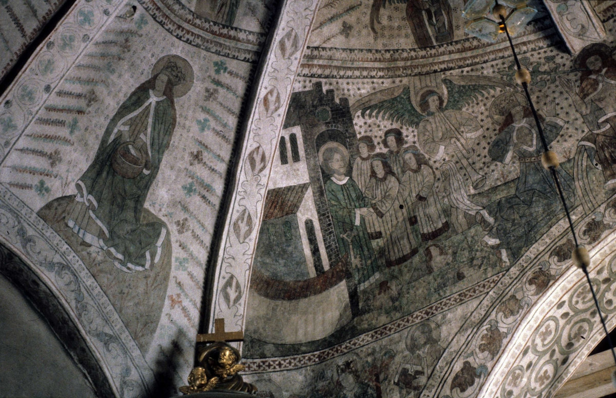 Rune Hammarling, Kalkmålning i Viksta kyrka, Viksta socken, Uppland 1986