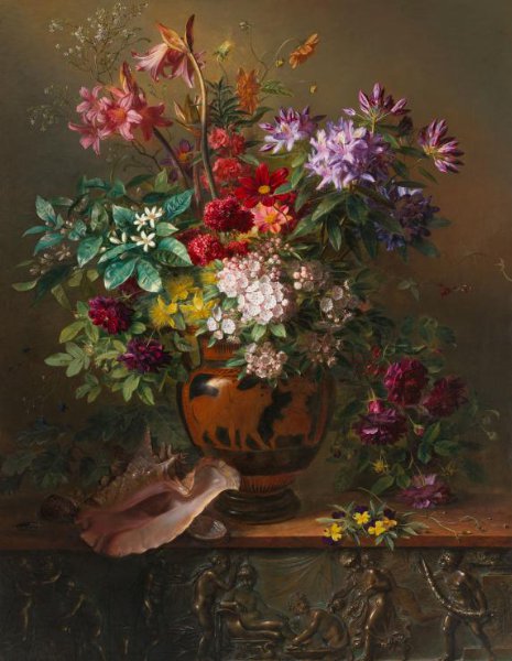 Georgius Jacobus Johannes van Os, Still Life with Flowers in a Greek Vase: Allegory of Spring