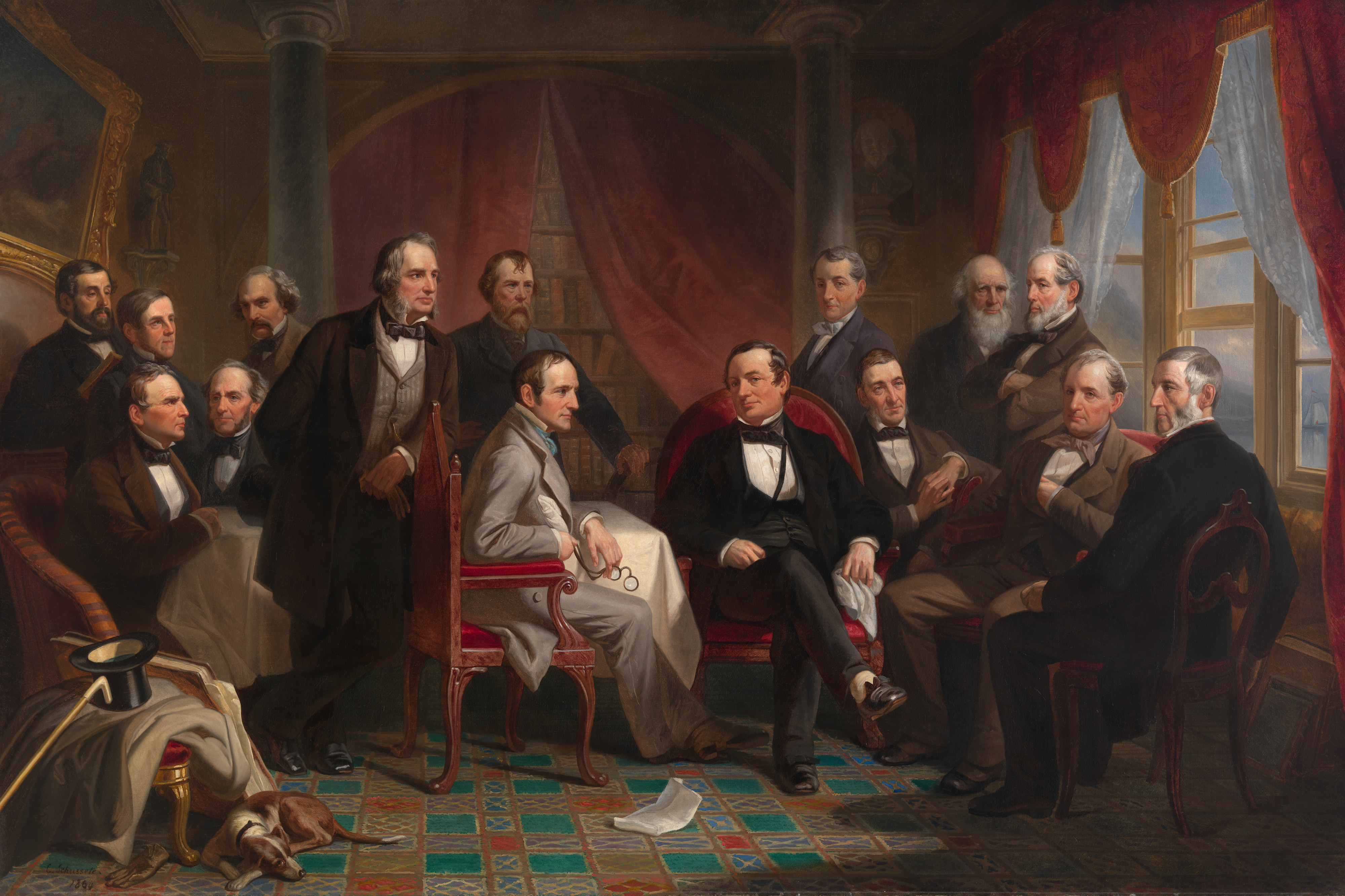 Christian Schussele, Washington Irving and his Literary Friends at Sunnyside