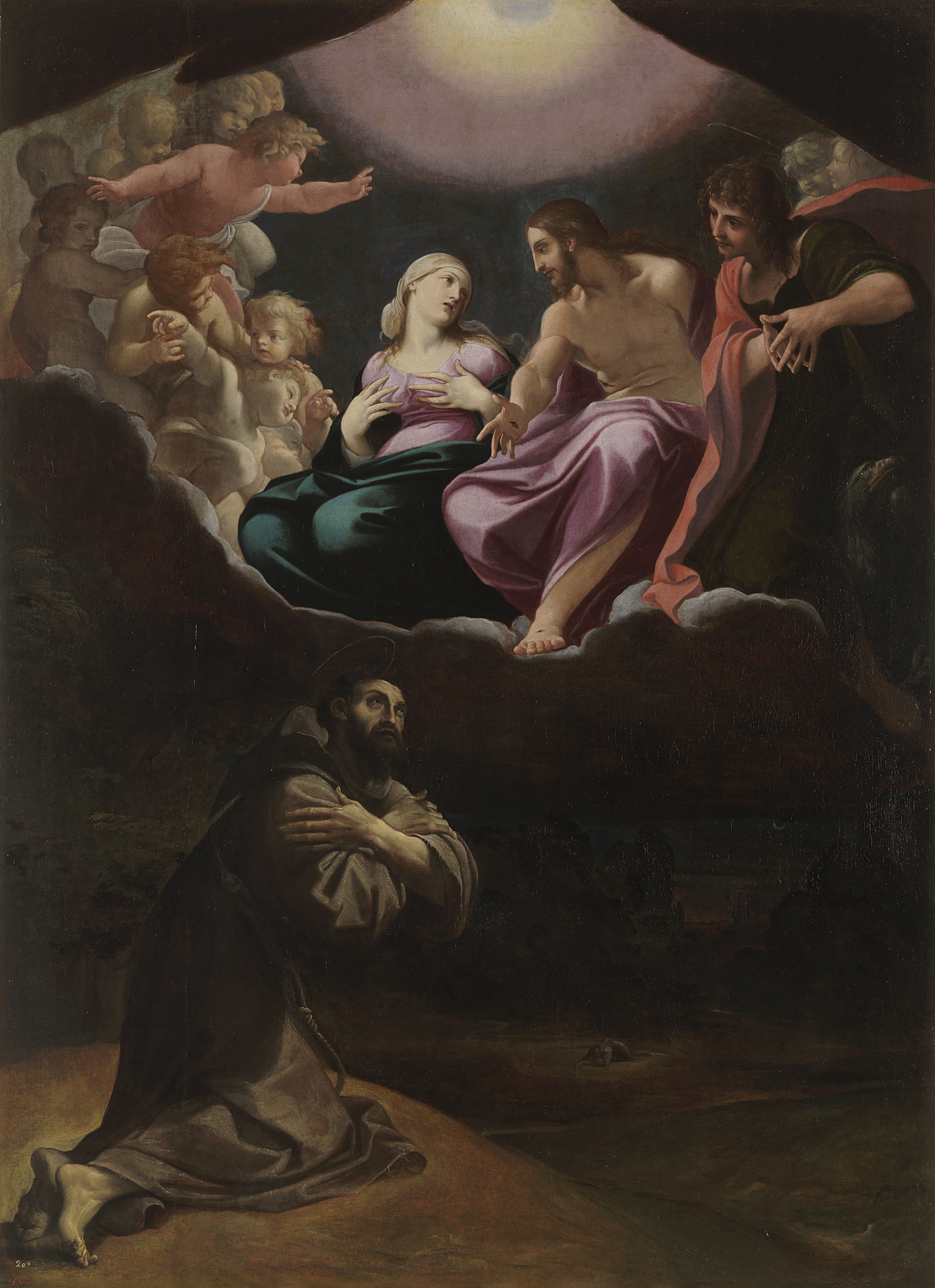 Ludovico Carracci, Saint Francis of Assisi in the Portiuncula