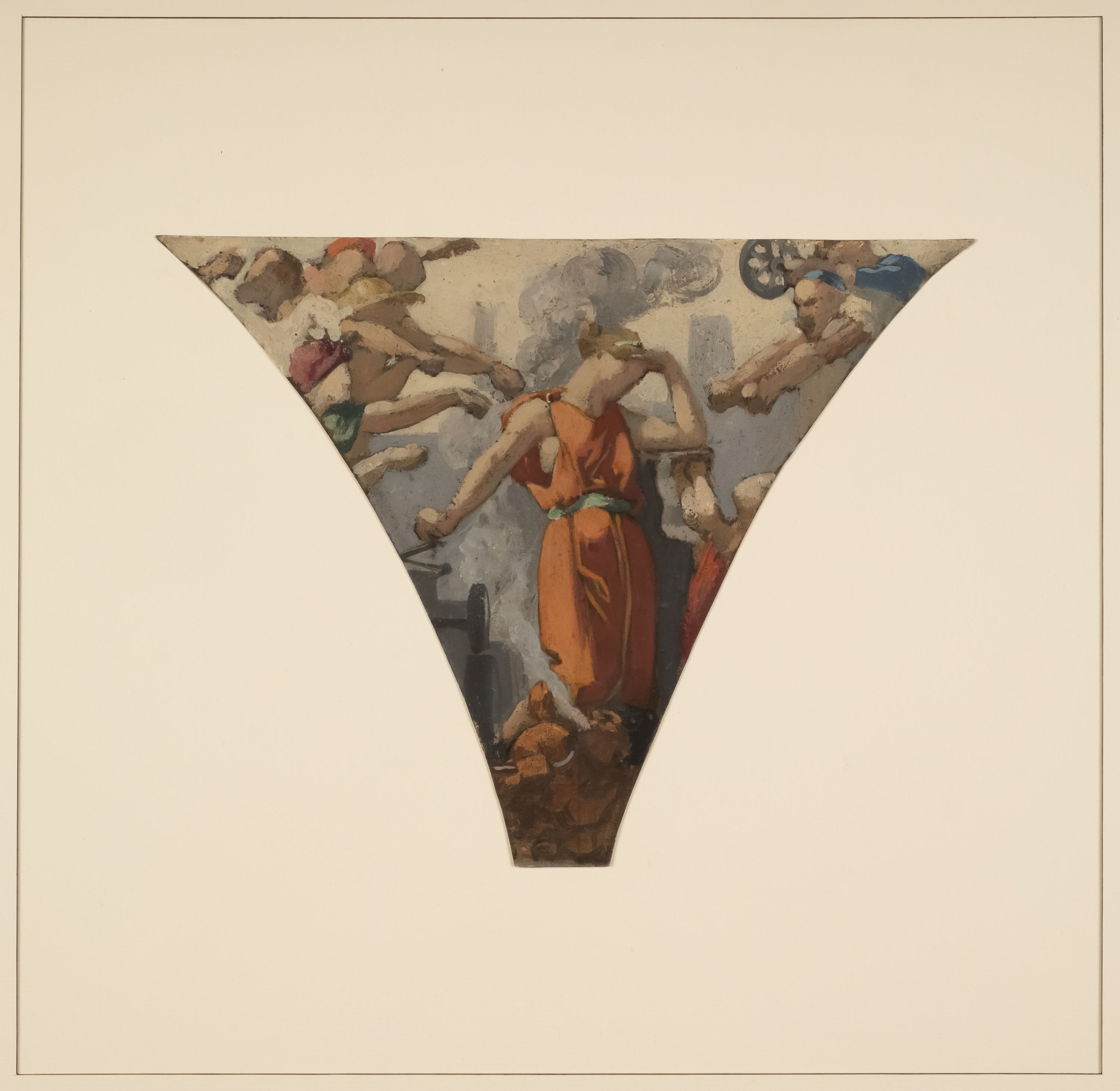 Henri Lehmann, Esquisse pour la grande galerie des Fêtes de l'ancien Hôtel de Ville de Paris : L'Industrie (Industria objice acrior)