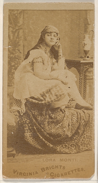 Allen & Ginter, Lora Monti, from the Actors and Actresses series (N45, Type 1) for Virginia Brights Cigarettes